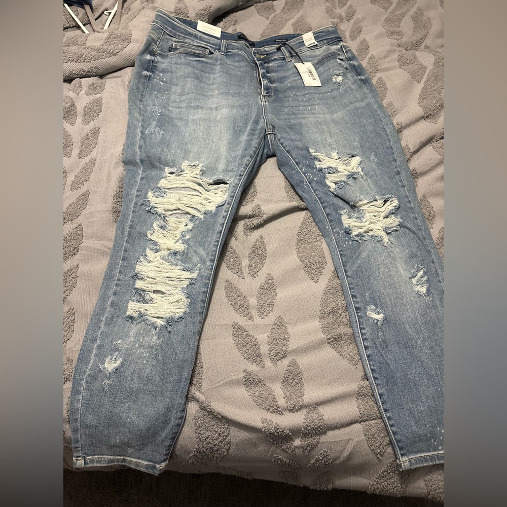 Judy Blue Light Blue Distressed skinny fit Jeans size 20W NWT